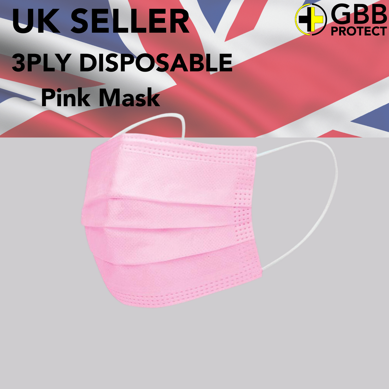 UK Manufactured pink Type IIR Mask