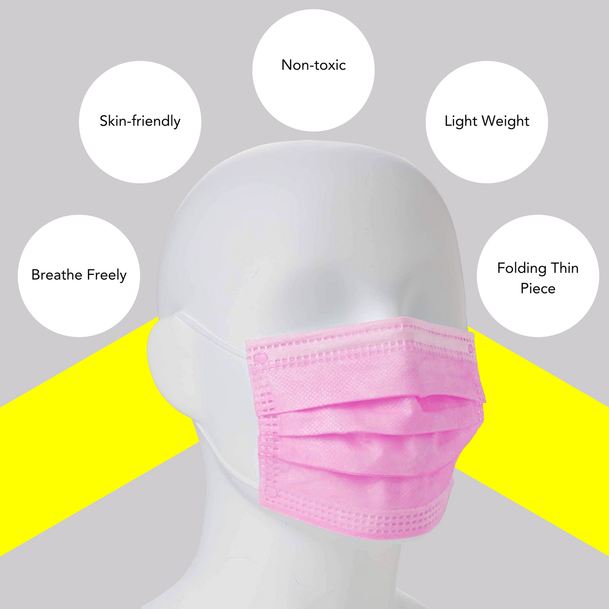 Disposable 3ply Face Mask Pink