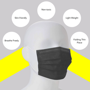 Disposable 3ply Face Mask Black